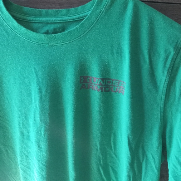 Under Armour, Green Short Sleeve T-Shirt, Mens Medium - Picture 2 of 5